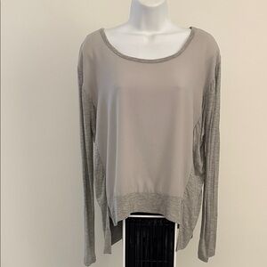 bishop + young Light Gray Mixed-Media Long Sleeve Top